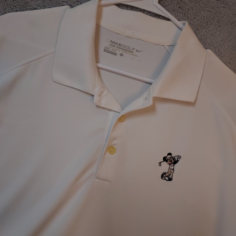 Nike Polo Shirt Mens Large Disney Dri-FIT Tour Performance Mickey Mouse Golf L